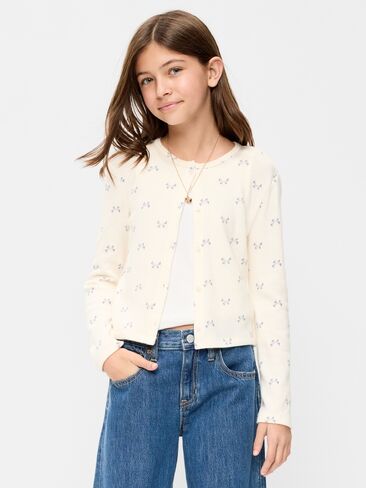 Old Navy Printed Cardigan Sweater for Girls - Bows in Kuwait