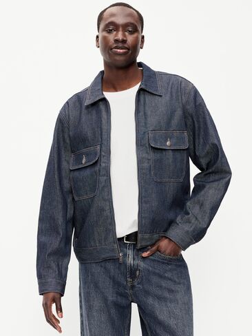 Old Navy Raw Denim Utility Jacket - Rinse in Kuwait