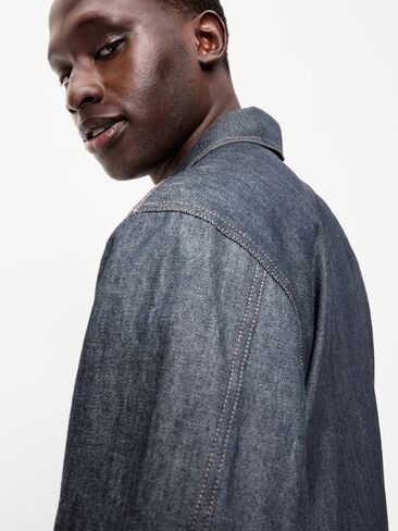 Old Navy Raw Denim Utility Jacket - Rinse in Kuwait