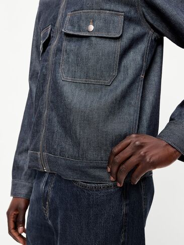 Old Navy Raw Denim Utility Jacket - Rinse in Kuwait
