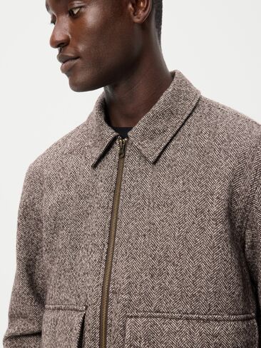 Old Navy Wool-Blend Zip Bomber Jacket - Coffee Grounds in Kuwait