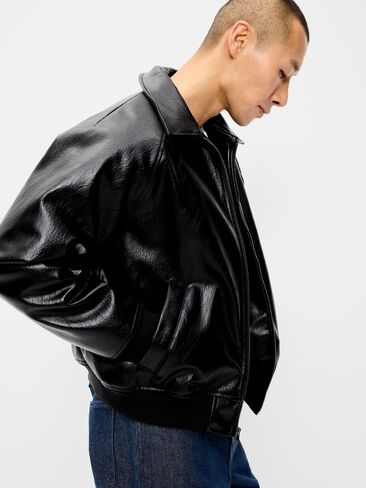 Old Navy Faux-Leather Jacket - Black Jack in Kuwait
