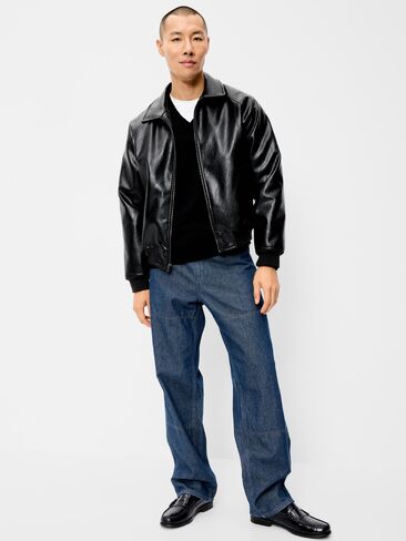 Old Navy Faux-Leather Jacket - Black Jack in Kuwait