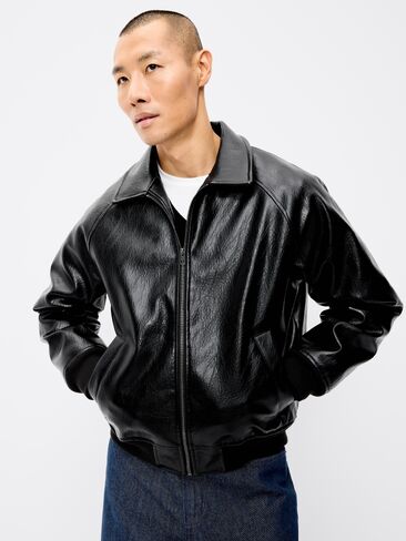 Old Navy Faux-Leather Jacket - Black Jack in Kuwait