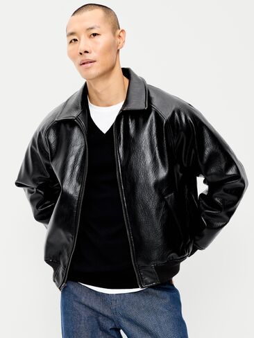 Old Navy Faux-Leather Jacket - Black Jack in Kuwait