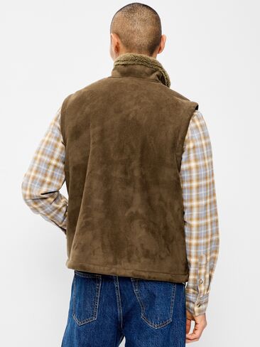 Old Navy Faux-Suede Sherpa-Lined Vest - Brown Truffle in Kuwait