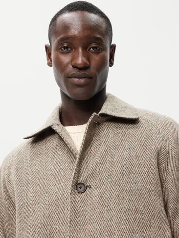 Old Navy Relaxed Long Topcoat - Gray Herringbone in Kuwait