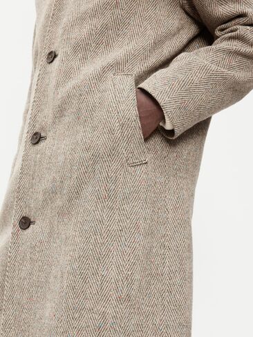 Old Navy Relaxed Long Topcoat - Gray Herringbone in Kuwait