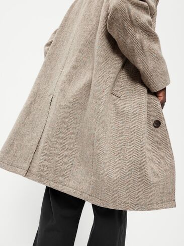 Old Navy Relaxed Long Topcoat - Gray Herringbone in Kuwait