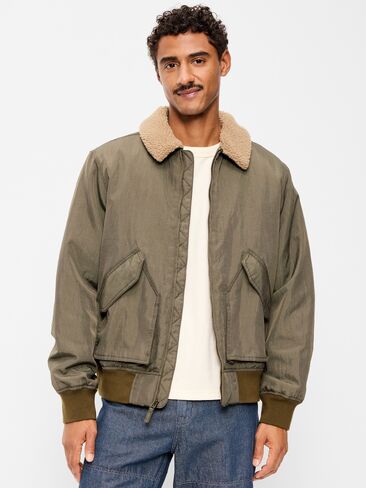 Old Navy Water-Resistant Aviator Zip Bomber Jacket - Heritage Green in Kuwait