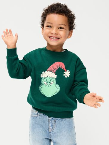 Old Navy Dr. Seuss™ Grinch Oversized Unisex Sweatshirt for Toddler - Victorian Jade in Kuwait