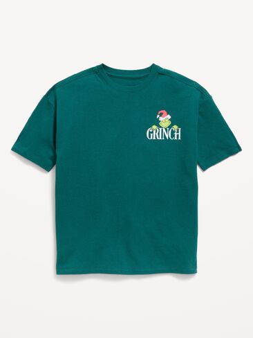 Old Navy Dr. Seuss™ Grinch Oversized Gender-Neutral Graphic T-Shirt for Kids - Jet Stream in Kuwait