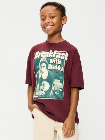 Old Navy Elf™ Oversized Gender-Neutral Graphic T-Shirt for Kids - Clove in Kuwait