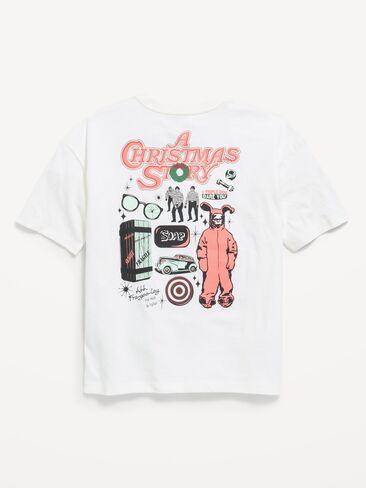 Old Navy A Christmas Story™ Oversized Gender-Neutral Graphic T-Shirt for Kids - Sea Salt in Kuwait