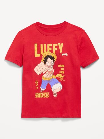 Old Navy One Piece™ Luffy Gender-Neutral Graphic T-Shirt for Kids - Red Buttons in Kuwait