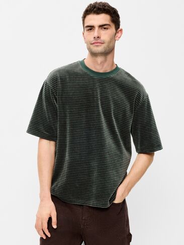 Old Navy Loose Crew-Neck Velour T-Shirt - Forested Lane in Kuwait