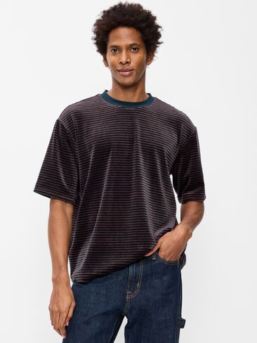 Old Navy Loose Crew-Neck Velour T-Shirt - In the Navy in Kuwait