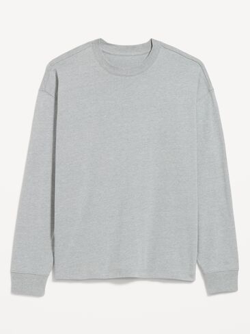 Old Navy Oversized Long-Sleeve Crew-Neck T-Shirt - Gray in Kuwait