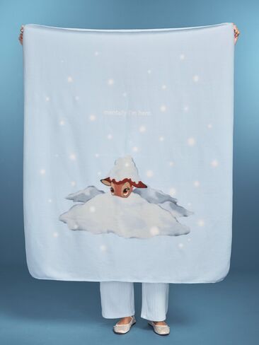 Old Navy Old Navy x Disney Bambi Fleece Blanket for the Family - Light Blue in Kuwait