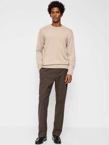 Old Navy 90s Straight-Fit Textured Twill Pants - Brown Houndstooth in Kuwait