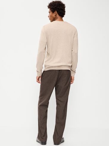 Old Navy 90s Straight-Fit Textured Twill Pants - Brown Houndstooth in Kuwait