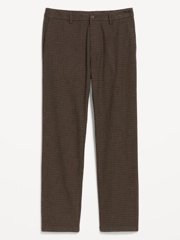 Old Navy 90s Straight-Fit Textured Twill Pants - Brown Houndstooth in Kuwait