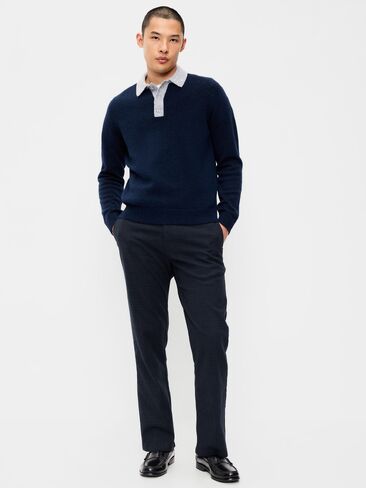 Old Navy 90s Straight-Fit Textured Twill Pants - Navy Plaid in Kuwait