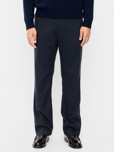 Old Navy 90s Straight-Fit Textured Twill Pants - Navy Plaid in Kuwait