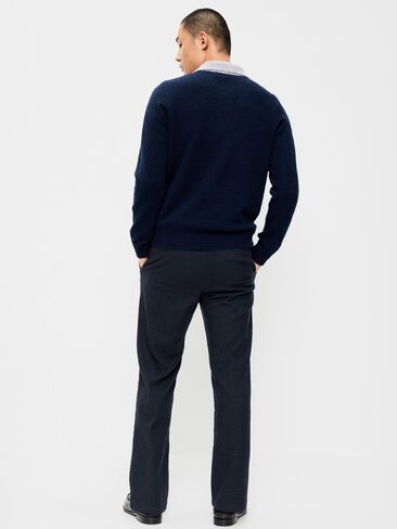 Old Navy 90s Straight-Fit Textured Twill Pants - Navy Plaid in Kuwait