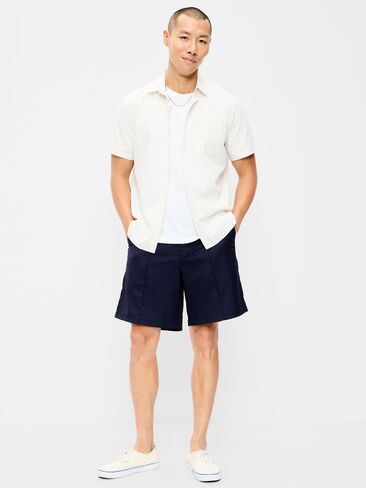 Old Navy Baggy Creased Twill Dress Shorts -- 8-inch inseam - In the Navy in Kuwait