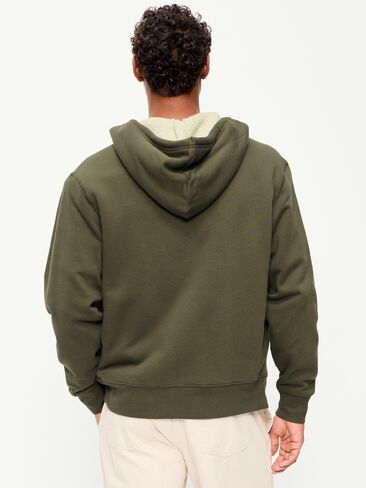 Old Navy Sherpa-Lined Full-Zip Hoodie - Heritage Green in Kuwait