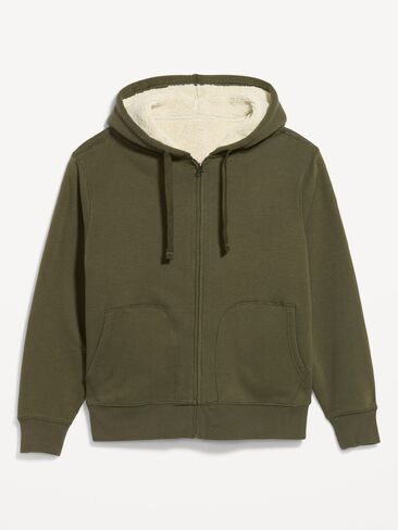 Old Navy Sherpa-Lined Full-Zip Hoodie - Heritage Green in Kuwait