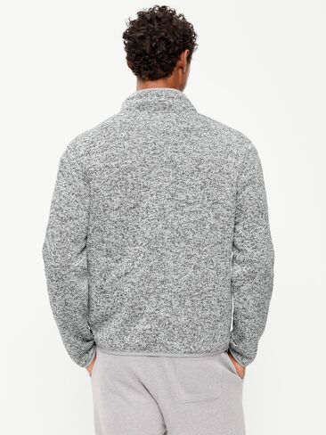 Old Navy Sweater Fleece Sherpa-Lined Full-Zip Jacket - Gray Marl in Kuwait