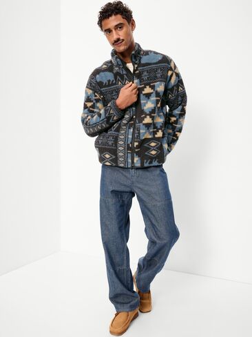 Old Navy Sherpa Full-Zip Jacket - Blue Buffalo in Kuwait