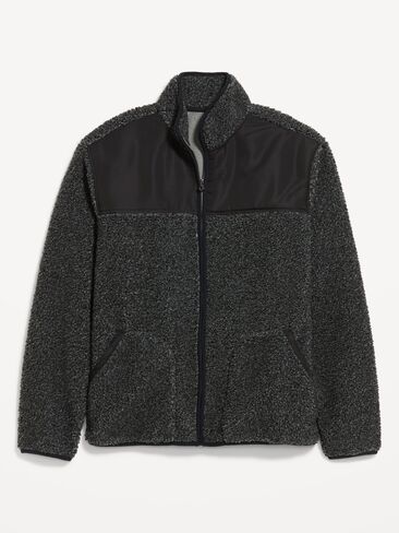 Old Navy Sherpa Full-Zip Jacket - Chrome Gray in Kuwait