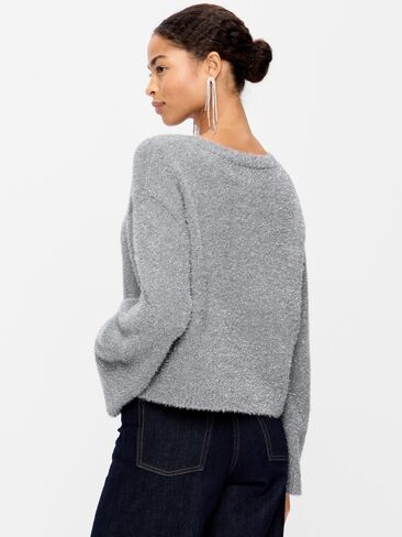 Old Navy Oversized Shine Crew-Neck Sweater - Silver Shine in Kuwait
