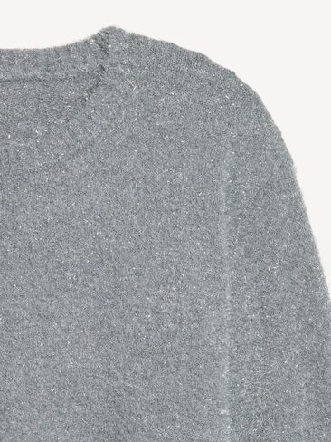 Old Navy Oversized Shine Crew-Neck Sweater - Silver Shine in Kuwait