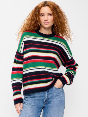 Old Navy Loose Wool-Blend Crew-Neck Sweater - Multi Stripe in Kuwait