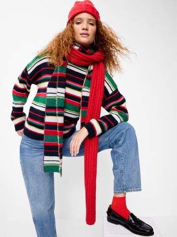Old Navy Loose Wool-Blend Crew-Neck Sweater - Multi Stripe in Kuwait