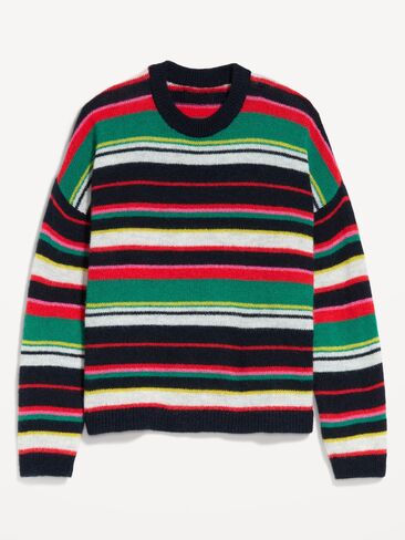 Old Navy Loose Wool-Blend Crew-Neck Sweater - Multi Stripe in Kuwait
