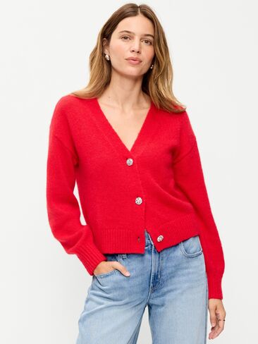 Old Navy Jeweled Button Cardigan - Scotty Red in Kuwait