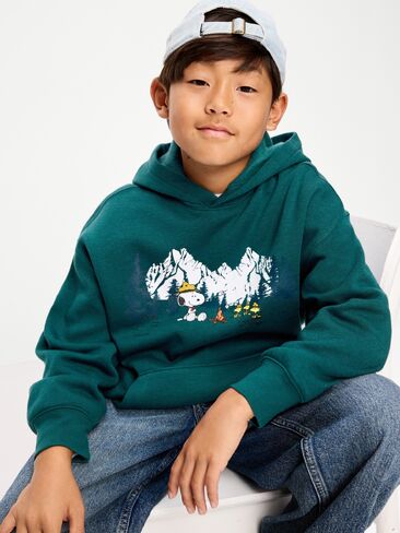 Old Navy Peanuts™ Snoopy Oversized Gender-Neutral Pullover Hoodie for Kids - Jet Stream in Kuwait