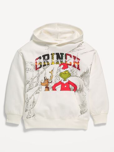 Old Navy Dr. Seuss™ Grinch Gender-Neutral Oversized Pullover Hoodie for Kids - Sea Salt in Kuwait