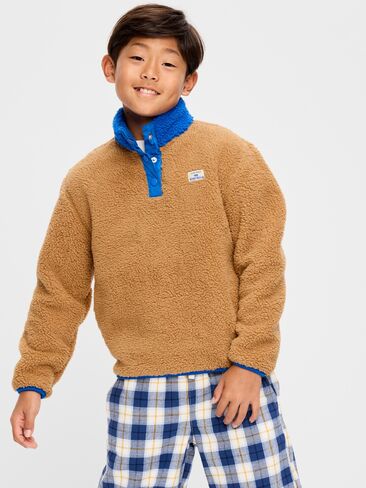 Old Navy Cozy Sherpa Mock-Neck Pullover for Boys - Acacia in Kuwait