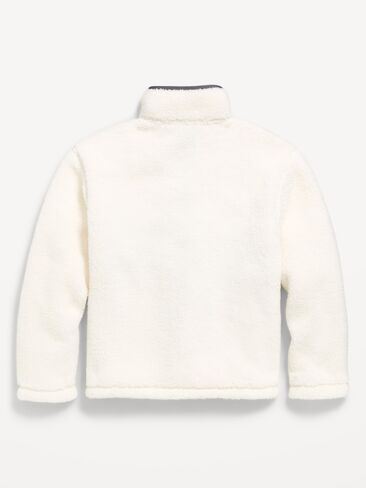 Old Navy Oversized Sherpa Full-Zip Jacket for Boys - Creme De La Creme in Kuwait