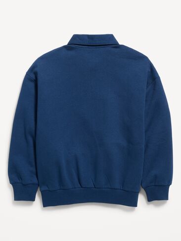 Old Navy Favorite Fleece Oversized Quarter-Zip Polo for Boys - Obscure Night in Kuwait
