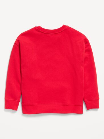 Old Navy Oversized Logo Graphic Crew-Neck Sweatshirt for Boys - Robbie Red in Kuwait
