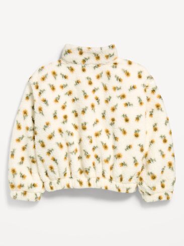 Old Navy Printed Oversized Sherpa Jacket for Girls - Multi-Floral in Kuwait