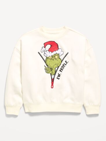 Old Navy Dr. Seuss™ Grinch Tunic Sweatshirt for Girls - Sea Salt in Kuwait