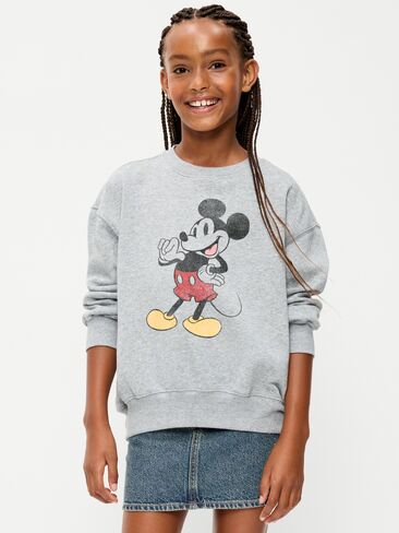 Old Navy Disney© Minnie Mouse Oversized Tunic Sweatshirt for Girls - Heather Gray in Kuwait
